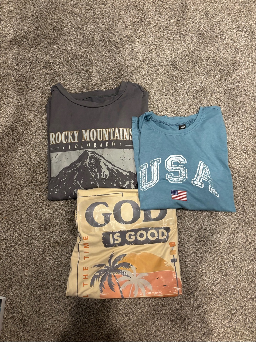 SHEIN Blue USA Short Sleeve Tee